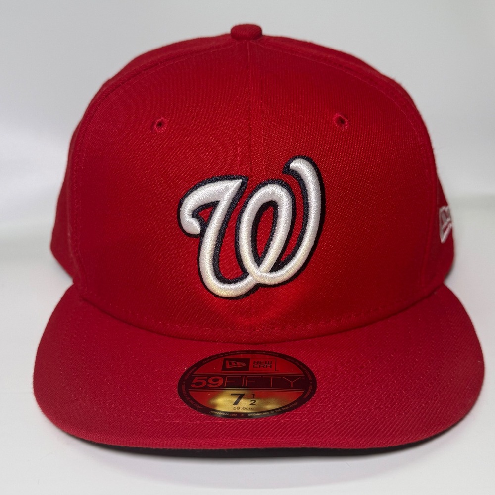 New Era 59FIFTY Fitted Hat Men 7 1/2 Red Washington Nationals Hndrxx MLB Cap